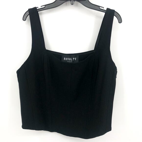 ROYALTY BY MALUMA Women's Corset Crop Top Black Size 14 Square Neck Tank NWT - Picture 4 of 11